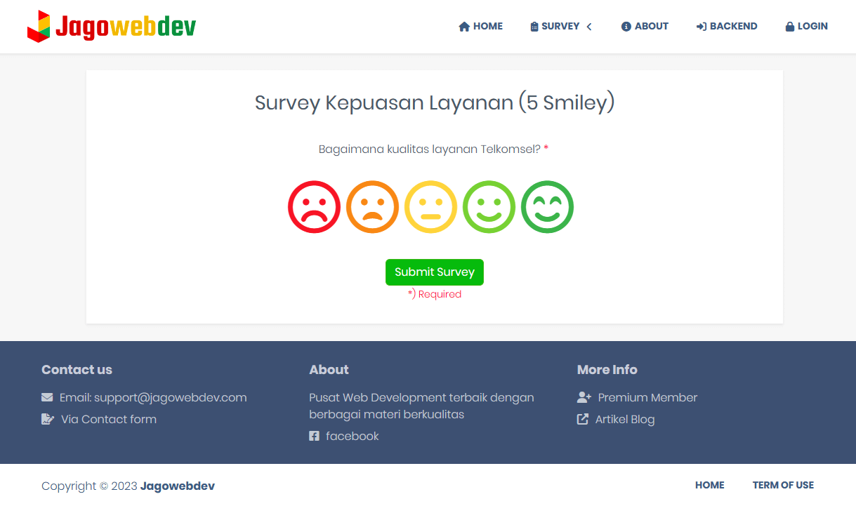 Aplikasi Survey Online Dengan Jawaban Smiley